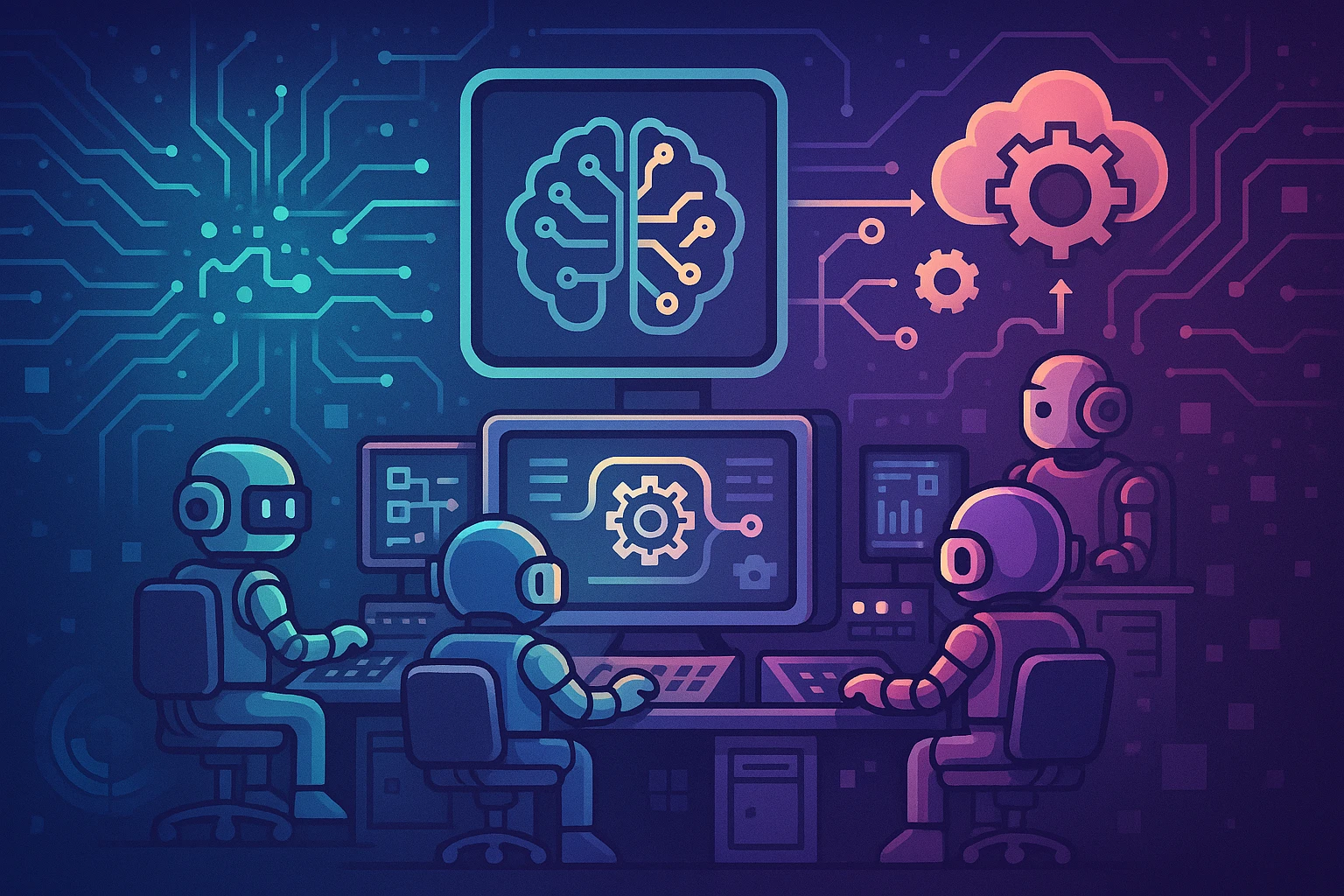 Robotic team orchestrating multi-modal AI workflows